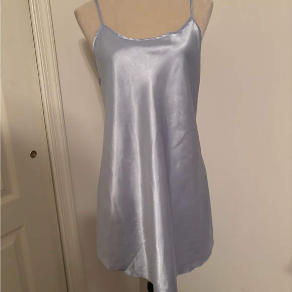 Basic Editions Light Blue Satin Chemise - Picture 3 of 5